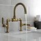 Kingston Brass Whitaker Industrial Style Bridge Bathroom Faucet W/ Pop-Up Drain, Brass KS2173KL - alternate 6
